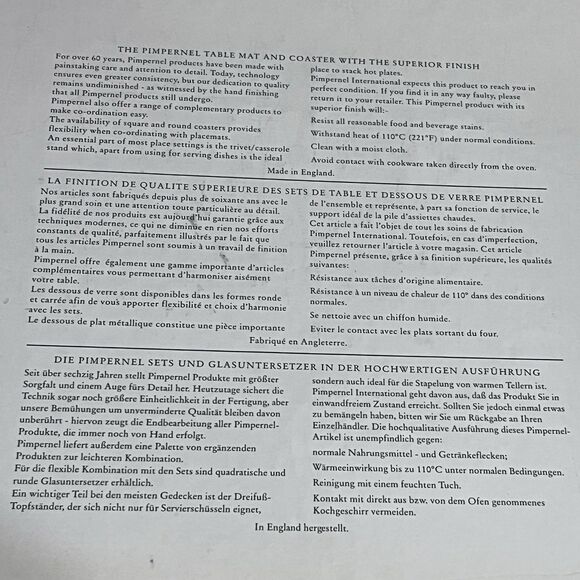 Pimpernel Festive Scroll Christmas Placemats 4 Set Cork Back Holiday Table Mats - Picture 7 of 8